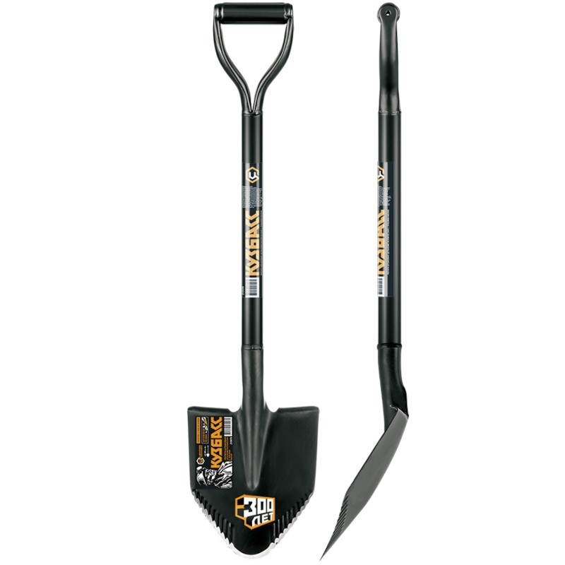 ЛОПАТА ШТЫКОВАЯ ЦЕЛЬНОМЕТАЛЛИЧЕСКАЯ С ЗУБЬЯМИ УКОРОЧЕННАЯ "КУЗБАСС" ЦИ 2009