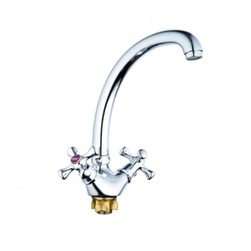 DTZ4-B827 См-ль для кух.мойки с пов.изливом,кер.(1/2) 180°, гайка (корона) ZEGOR