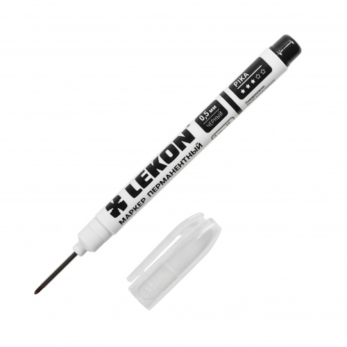 Маркер LEKON Pika перманентный, удлиненный наконечник 10/100/1000/2000 ЧЁРНЫЙ012581