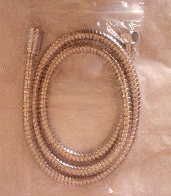 099 Шланг для душа растяжной 140 см, d 13 мм, внутренний шланг PVC, двойной замок, ниппель, гайка