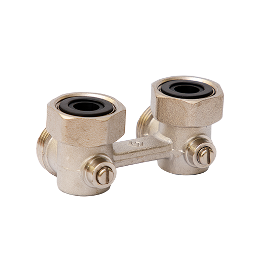 TR.425.0505 MVI Узел нижнего подключения угловой, с шаровым затвором  3/4"х3/4"