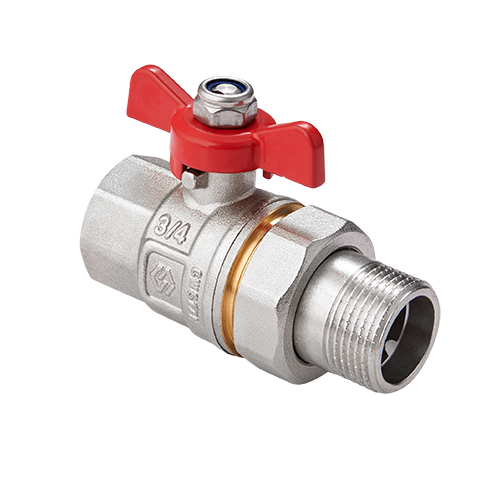 BV.520.07 Кран шаровый полнопроходной с полусгоном MVI 1 1/4" внутренняя-наружная, бабочка