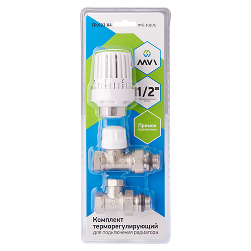 TR.623.05 Комплект терморегулирующий прямой для подключения радиатора, 3 в 1 MVI 3/4"