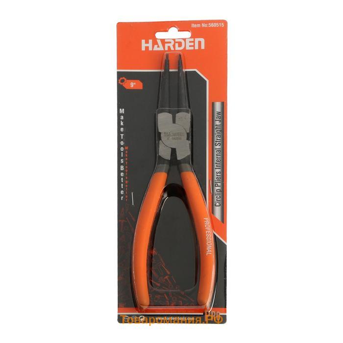 560515 Съемник профессиональный для внутренних стопорных колец, прямые губки, 230мм.// HARDEN