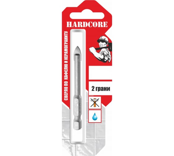 Сверло по керамограниту и керам.плитке 8мм "Hardcore" 2 грани 150008