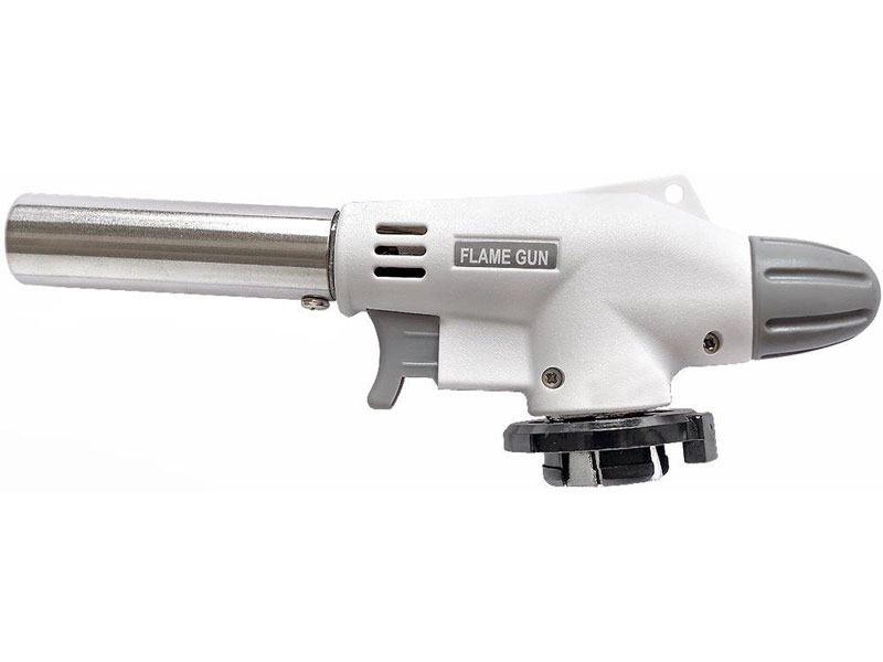 Газовая горелка с пьезоподжигом FLAME GUN белая H0240