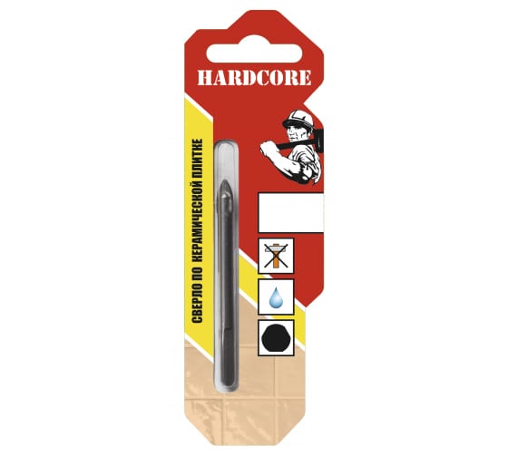 Сверло по керам. плитке и керамограниту 3-гр хвостовик 6 мм "Hardcore" 153006
