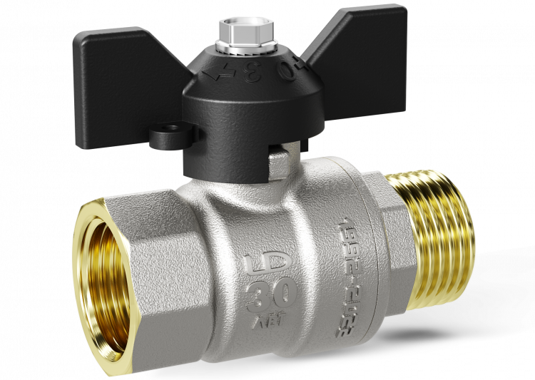 Кран шаровой латунный LD Pride 47.15.B-Н.Б Ду 15 Ру 40 бабочка (30)