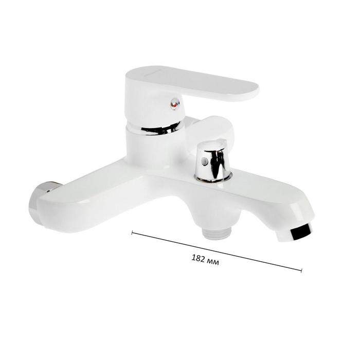 A6366G Смеситель для ванны с боковым шаровымпереключателем.БелыйΦ35