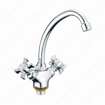 A4670 Смеситель для кухни с гайкой,с двумя рукоятками.Хром.(2)