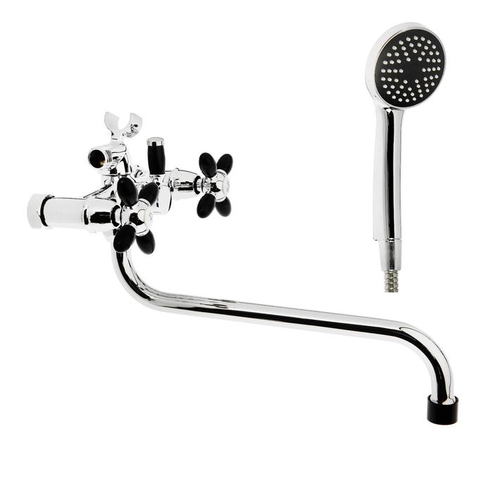 A7182F Cмеситель для ванны и душа,с двумя рукоятками.Хром. (черный)