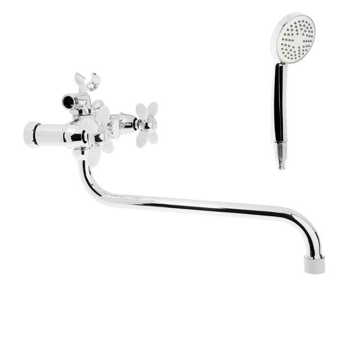 A7182G Cмеситель для ванны и душа,с двумя рукоятками.Хром. (белый)