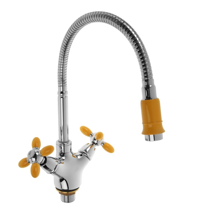 A4882H Смеситель для кухни с гибким изливом.(желтый)