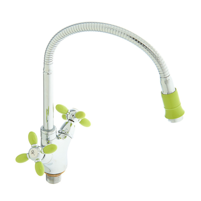 A4882K Смеситель для кухни с гибким изливом.(зеленый)
