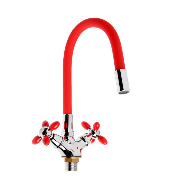 A4882N Смеситель для кухни с гибким изливом. (красный)