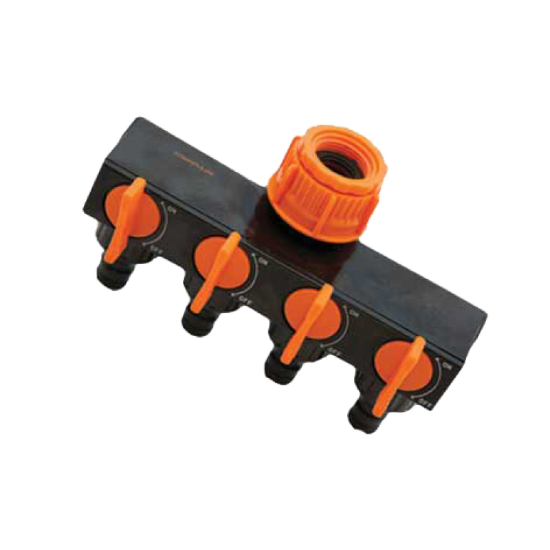 AP 1024 Планка-адаптер распределительная с четырьмя запорными кранами 3/4"