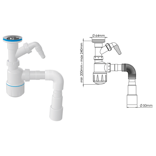 Y105-6 Сифон для умывальника (40)