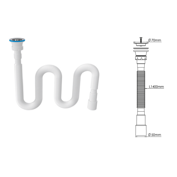 Y126-1 Сифон гофрированный (50)