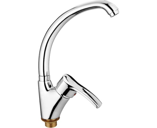 A4003 Смеситель для кухни с гайкой,однорычажный.Латунь.Хром.Φ40