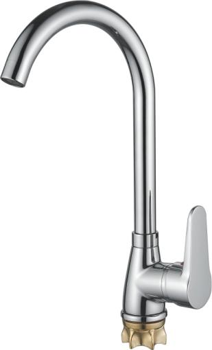 A45111 Смеситель для кухни высокий с гайкой. Хром Φ35