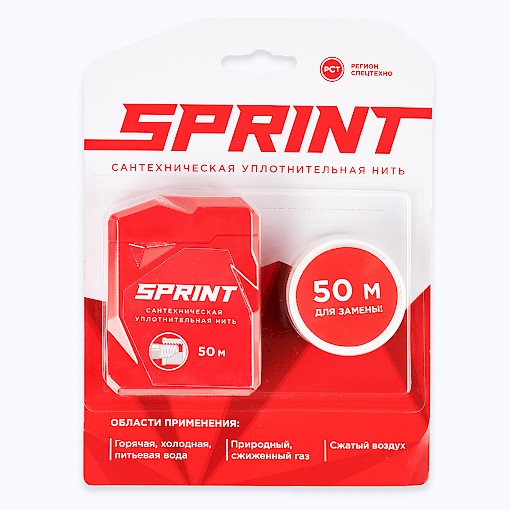 61012 Уплотнительная нить Sprint 50м бокс+50м катушка,блистер
