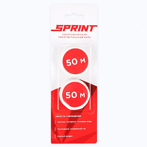 61013 Уплотнительная нить Sprint, набор катушек 2х50м, блистер