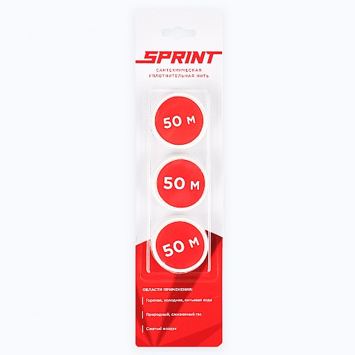 61014 Уплотнительная нить Sprint, набор катушек 3х50м, блистер