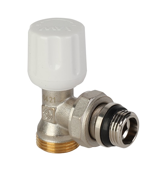 TR.215.04 Вентиль радиаторный угловой ручной регулировки MVI с выходом под евроконус 1/2"