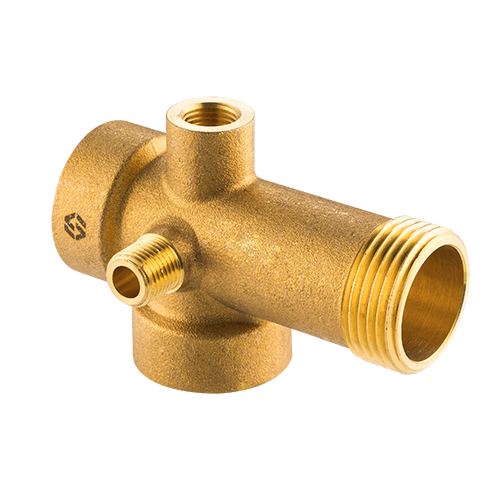 BF.596.06 Пятиходовой переходник для насосной станции MVI 1" x 1" x 1" x 1/4" x 1/4" x 92 mm