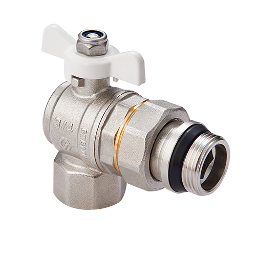 BV.523.04 Кран шаровый полнопроходной углов. с полусгоном с самоуплотняющимся кольцом MVI 1/2" в-н