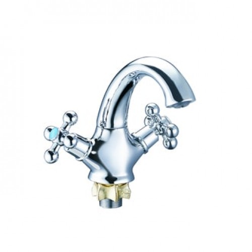 DML1-A827 См-ль для умывальника монолитный, кер. (1/2) 180°, гайка (корона) ZEGOR