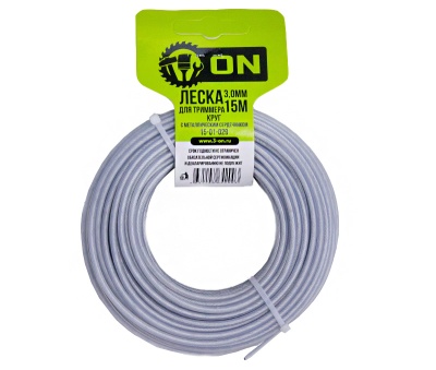 ON Леска для триммера "Круг" с металлическим сердечником (армированная) 3,0 мм*15 м 15-01-029