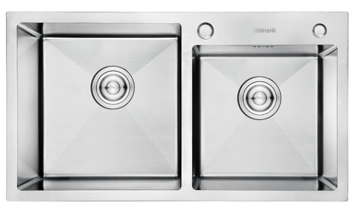 AF97843-D Мойка из нержавеющей стали 2- чашевая, 78х43. толщ3.0мм.Сатин.Премиум.