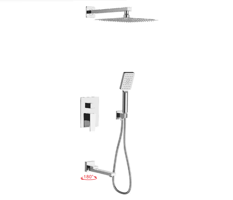 A83124-1 Душевая система (встраиваемая)со смесителем и тропическим душем