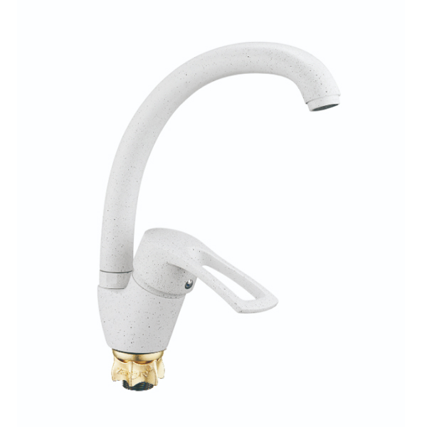 YUB4-A181KW См-ль для кух. мойки с пов. изливом, ø40, гайка (корона),белый ZEGOR