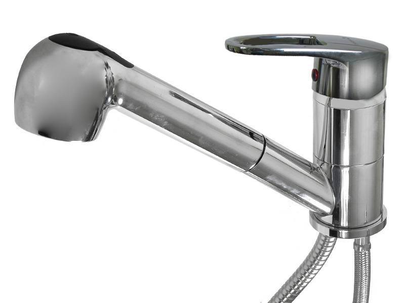 KEN4-A031 Смеситель для кухни на шпильке. (выдвижная лейка)SOLONE