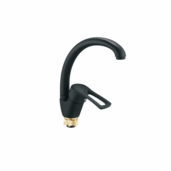 YUB4-A181KB См-ль для кух. мойки с пов. изливом, ø40, гайка (корона), черный ZEGOR