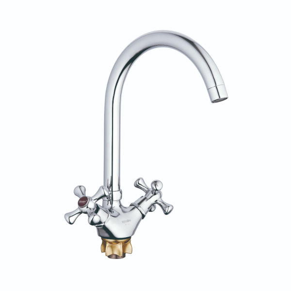 DTZ4-A827 См-ль для кух. мойки с пов. изливом, кер. (1/2) 180°, гайка (корона) ZEGOR