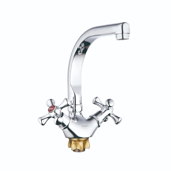 DTZ4-D827 См-ль для кух.мойки с пов.изливом,кер.(1/2)180°,  гайка (корона) ZEGOR