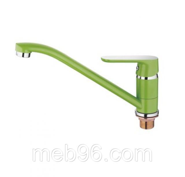 A4166K Смеситель для кухни с гайкой. ЗеленыйΦ35