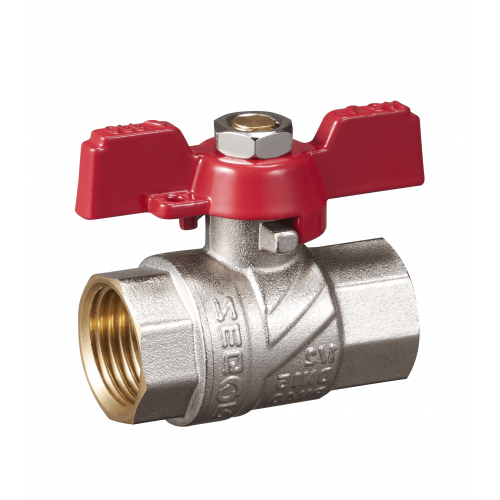 FB11 Кран шаровый 1/2" полнопроходной, гайка-гайка Бабочка