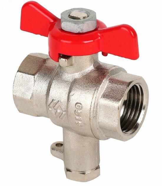 BV.649.04 Кран шаровый полнопроходной для подключения термодатчика MVI 1/2"х 9 мм, бабочка