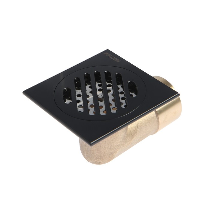 AF20510F-10 Душевой трап  с горизонтальным выпуском.Размер: 10х10 Латунь.Черный