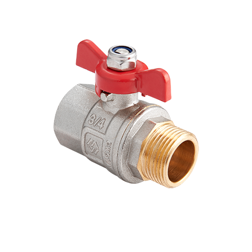 BV.514.04 Кран шаровый полнопроходной MVI 1/2" внутренняя-наружная, бабочка