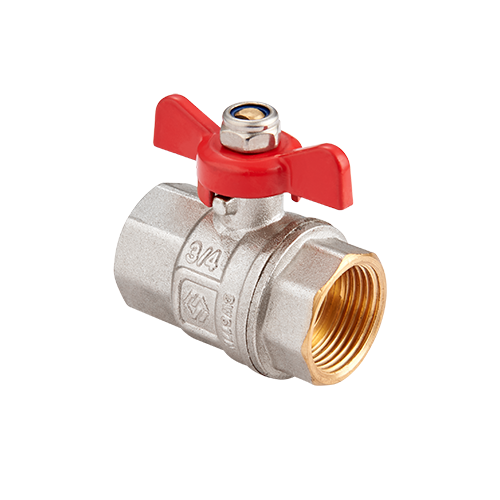 BV.513.04 Кран шаровый полнопроходной MVI 1/2" внутренняя-внутренняя, бабочка