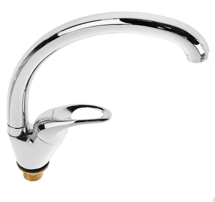 A4052 Смеситель для кухни с гайкой,однорычажный.Латунь.Хром.Φ35