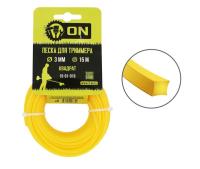ON Леска триммерная "Квадрат" 3,0 мм*15 м 15-01-015