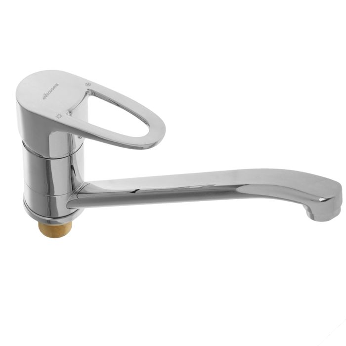 A4101 Смеситель для кухни с гайкой,однорычажный.Латунь.Хром.Φ40