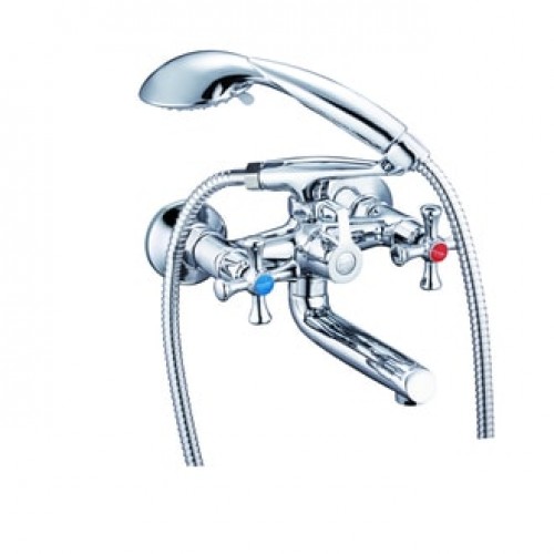 DML3-A827  См-ль для ванны с литым пов. изливом 150мм, кер. (1/2) 180°, встр. карт. перекл. ZEGOR