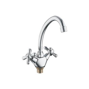 A4672 Смеситель для кухни с гайкой,с двумя рукоятками.Хром.